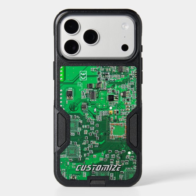 Custom Green PCB Circuit Board for IT Pros 2 Otterbox iPhone Case (Back)