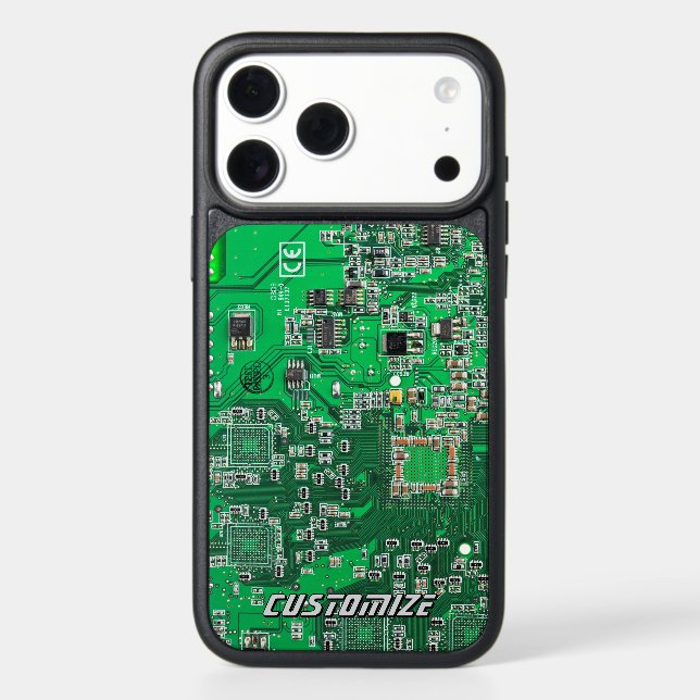 Custom Green PCB Circuit Board for IT Pros 2 Otterbox iPhone Case (Back)