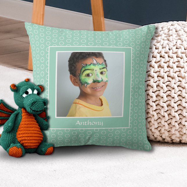 Custom Green Photo Frame Throw Pillow (Creator Uploaded)