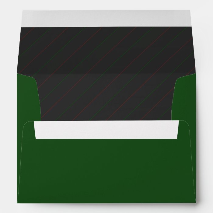 Custom Green Pinstripes Christmas Card Envelope