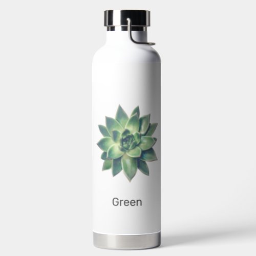 Custom Green Plant Image and Editable Text Water Bottle