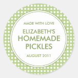Custom Green Polka Dot Canning Stickers / Labels at Zazzle