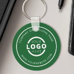 Custom Green Promotional Business Logo Branded Keychain<br><div class="desc">Easily personalize this coaster with your own company logo or custom image. You can change the background color to match your logo or corporate colors. Custom branded keychains with your business logo are useful and lightweight giveaways for clients and employees while also marketing your business. No minimum order quantity. Bring...</div>