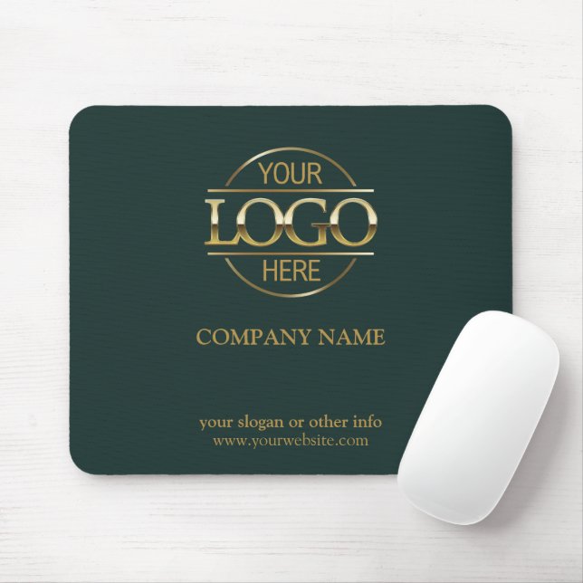 Custom Green Promotional Company Business Logo Mouse Pad (With Mouse)