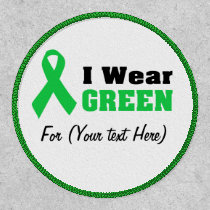 Custom Green Ribbon Awareness Patch