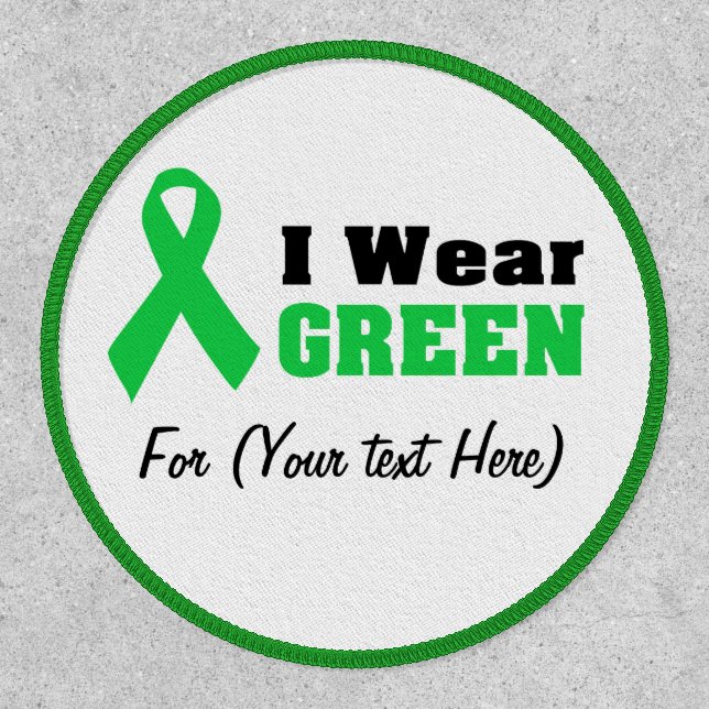 Custom Green Ribbon Awareness Patch (Front)