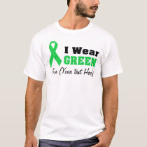 Custom Green Ribbon Awareness  T-Shirt