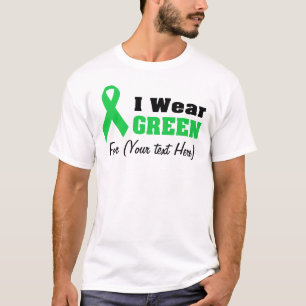 Custom Green Ribbon Awareness  T-Shirt
