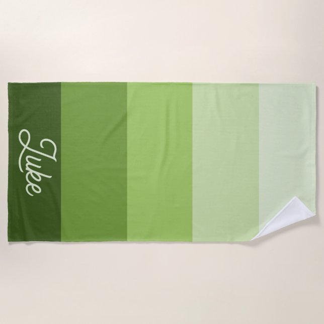 Custom Green Shaded Beach Towel (Front)
