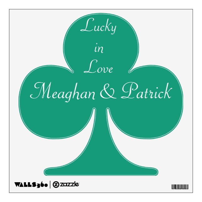 Custom Green Shamrock Wedding Wall/Floor Decal (Front)
