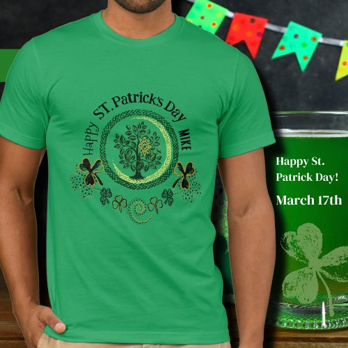 Custom Green Sharmrock Tree of life T-Shirt