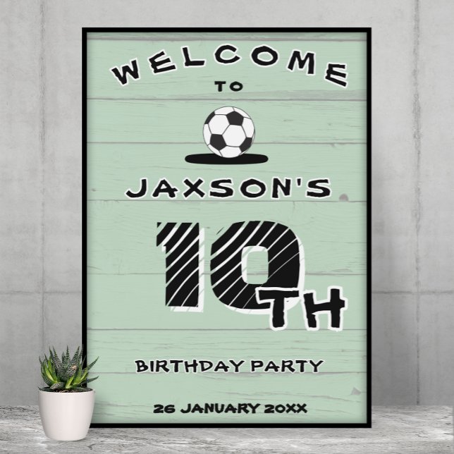 Custom Green Soccer Birthday Welcome Poster (Creator Uploaded)