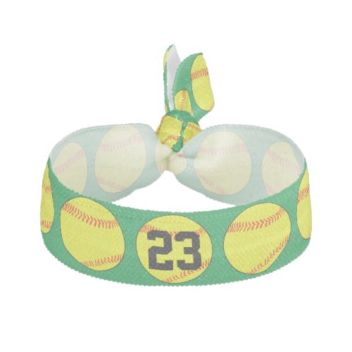 Custom Green Softball Hair Ties