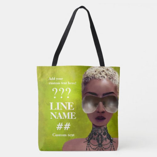 Custom Green Sorority Black Art Tote Bag