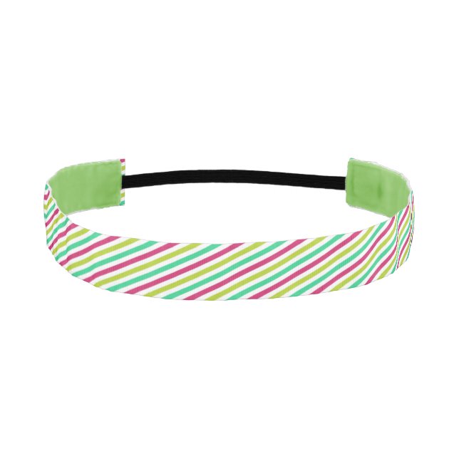 Custom Green striped Headband (Front)