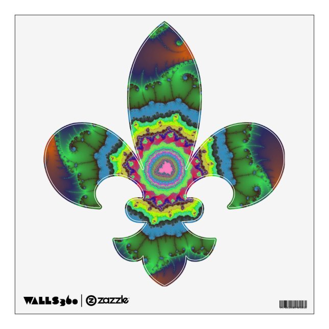 Custom Green Sunset Pinwheel Fleur De Lis Decal (Front)