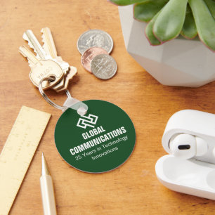 Custom Green Technology Business Marketing Keychain