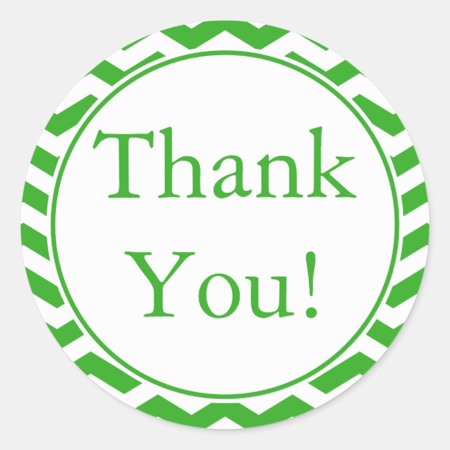Custom Green Thank You Sticker and Favor Label (Front)
