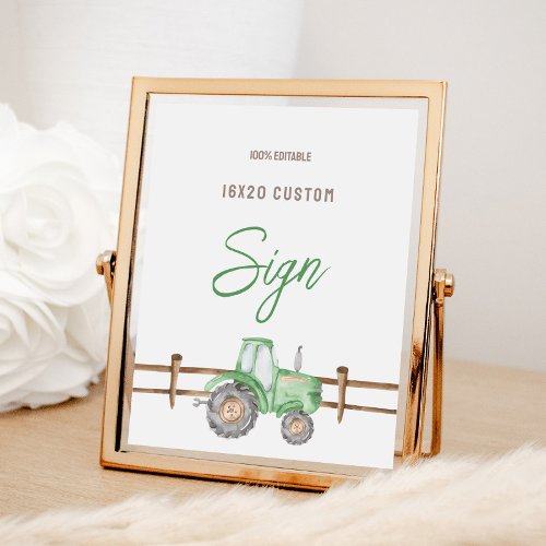 Custom Green Tractor Sign