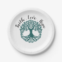 Custom Green Tree of Life Bile Duct Cancer  Paper Plates