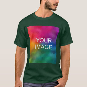 Custom Green Upload Your Image Logo Photo Mens T-Shirt