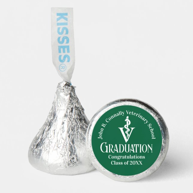 Custom Green Veterinary School Graduation Party Hershey®'s Kisses® (Front)