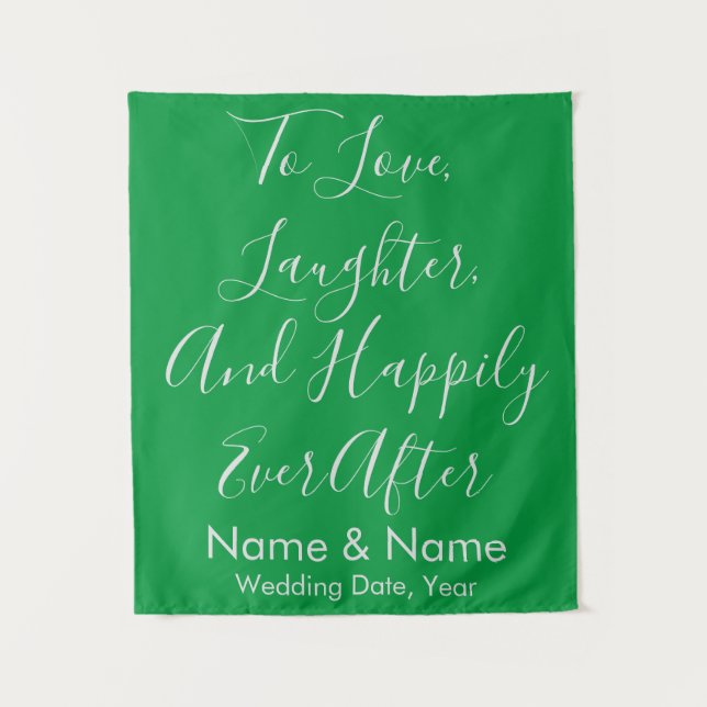 Custom Green Wedding Backdrop for Reception Idea (Front)