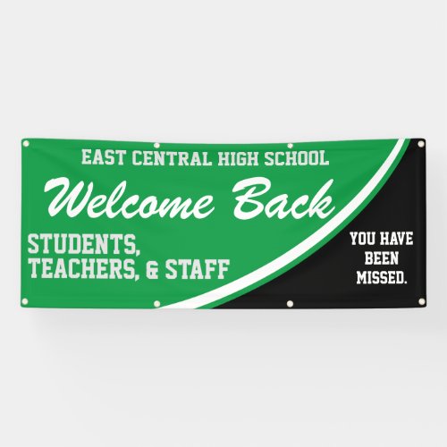 Custom Green Welcome Back to School Banner