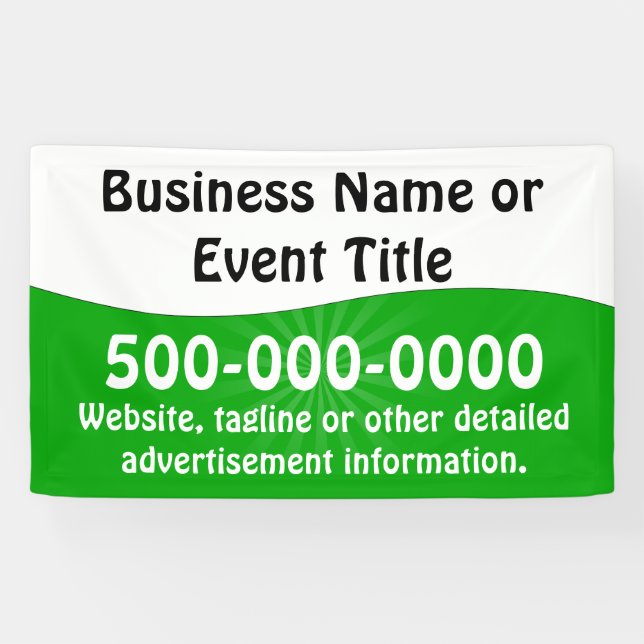 Custom Green White Business Advertising Banner (Horizontal)