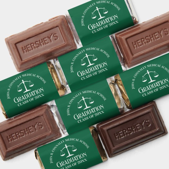 Custom Green White Law School Graduation Party Hershey's Miniatures (Assorted)