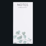 Custom Greenery Eucalyptus & Your Name or Monogram Magnetic Notepad<br><div class="desc">Write your notes on this custom note pad,  decorated with your name and greenery eucalyptus.</div>