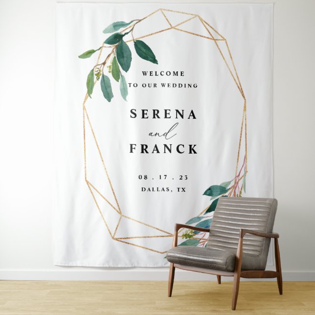 Custom Greenery Wedding Backdrop For Photo Booth (In Situ)