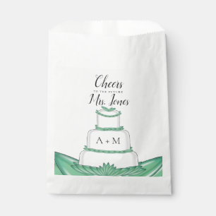 Custom Greenery Wedding Cake Favor Bags