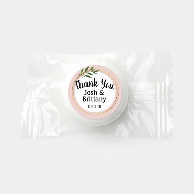 Custom Greenery Wedding Hershey's Kiss Favors (Front)