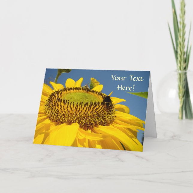 Custom Greeting Cards SunFlower Your text here! (Front)
