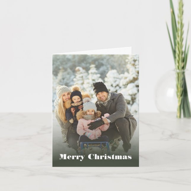 Custom Greeting Folded Photo Holiday Card (Front)