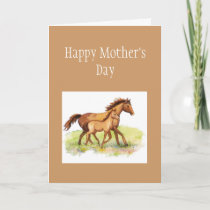 Custom Greeting, Mother's Day, Horse, Foal Card