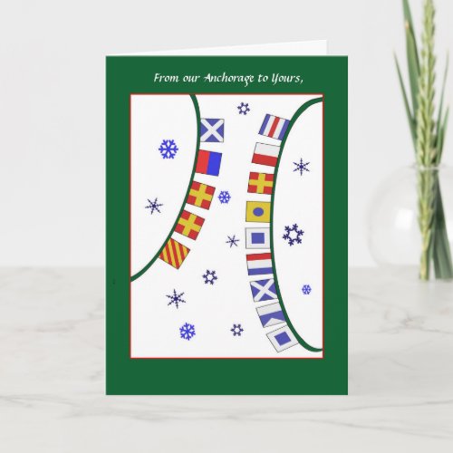 Custom GreetingNautical Signal Flag Christmas Card