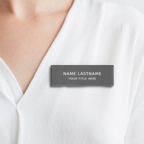 Custom Grey Basic Simple Minimal Modern Title Name Tag