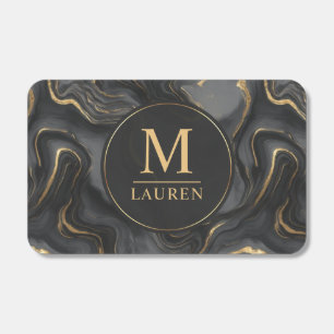 Custom Grey Black and Gold Glitter Marble Pattern Matchboxes