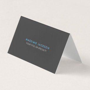 Custom Grey Blue Trendy Standard Minimalist Business Card