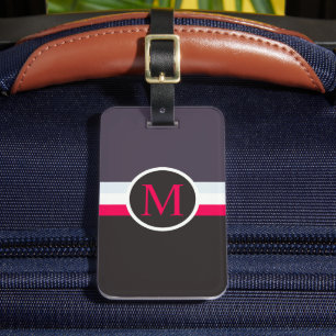 Custom Grey Blue WHite Red Black Color Block Luggage Tag