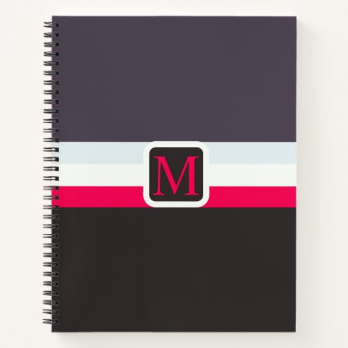 Custom Grey Blue White Red Black Color Block Notebook