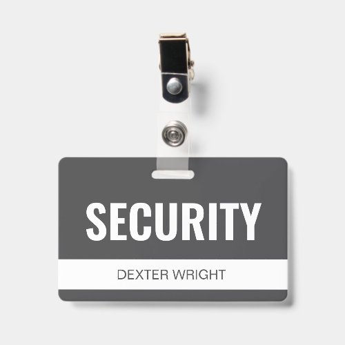 Custom Grey Charcoal Hotel Security Employee ID Badge