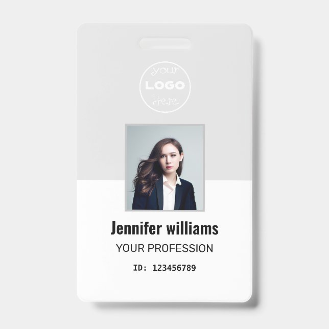 Custom Grey Company Employee Photo ID Badge (Front)