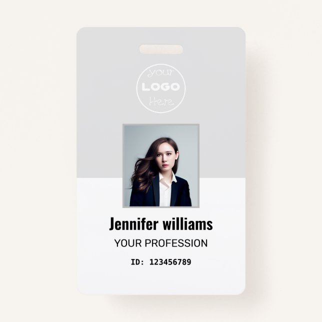 Custom Grey Company Employee Photo ID Badge (Front)
