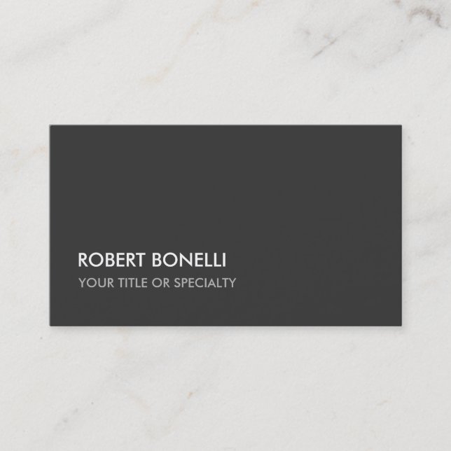 Custom Grey Elegant Stylish Standard Business Card (Front)