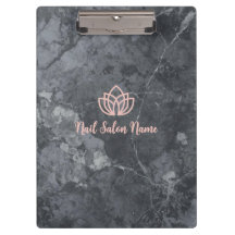 Custom Grey Marbel Nail Salon Clipboard with Logo