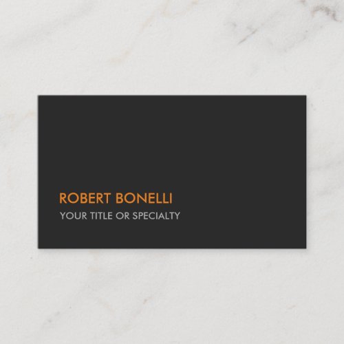 Custom Grey Orange Stylish Standard Business Card