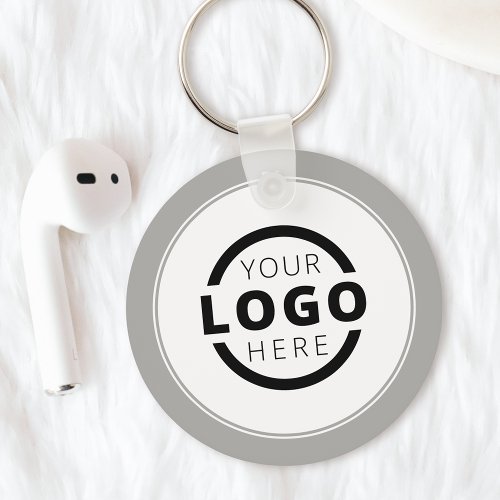 Custom Grey Promotional Business Logo Branded Keychain